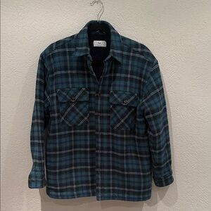 TNA Blue and Green Plaid Shirt